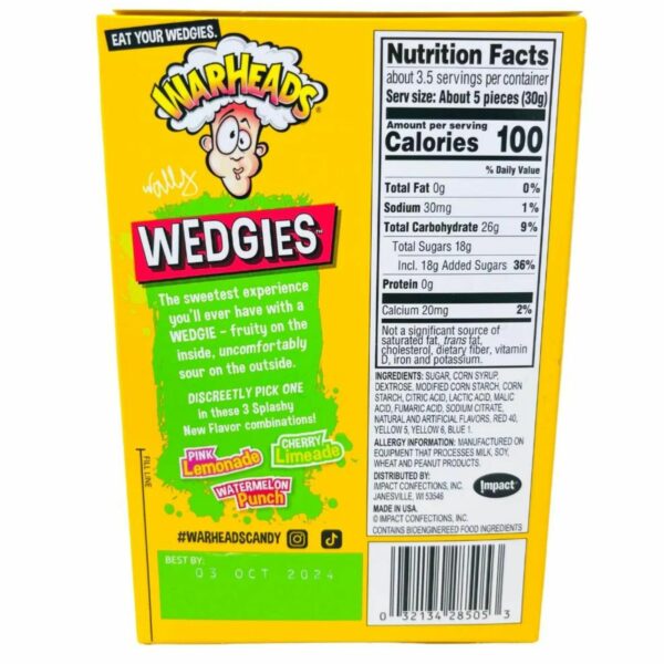 Warheads Theatre Wedgies Chewy Candy 99G CANDY’S - XMANIA Ireland 3