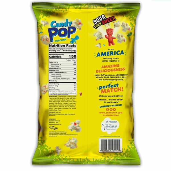 Candy Pop Sour Patch Popcorn 148G SNACKS - XMANIA Ireland 3